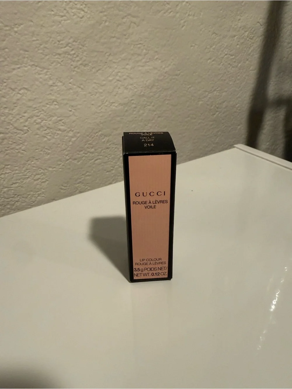 NIB Gucci Lipstick 214 Call It A Day Dusty Rose Brown with Floral Case